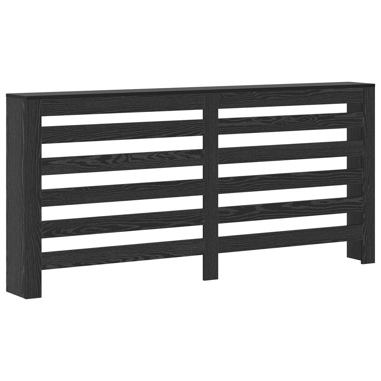 Radiator Cover Black Oak 175X20X82 Cm Engineered Wood