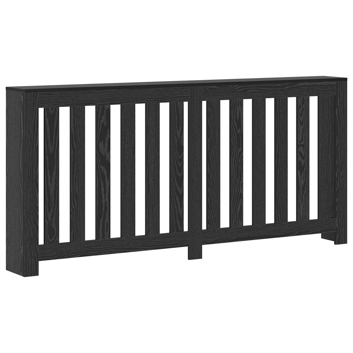 Radiator Cover Black Oak 175X20X82 Cm Engineered Wood