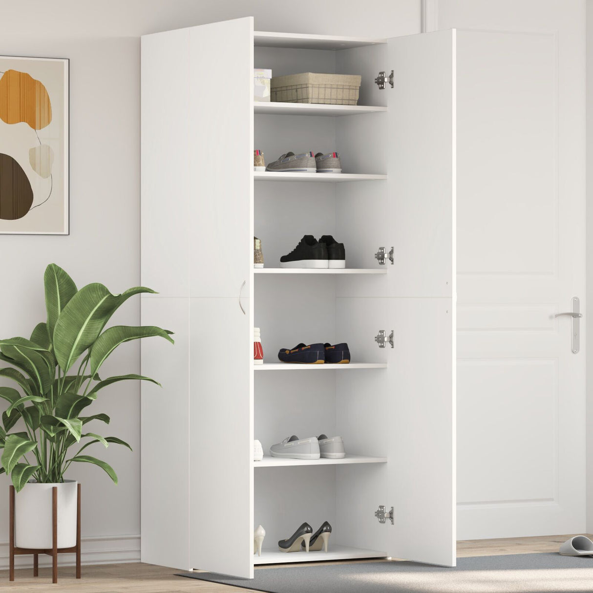 Shoe Cabinet 80X35,5X180 Cm Engineered Wood