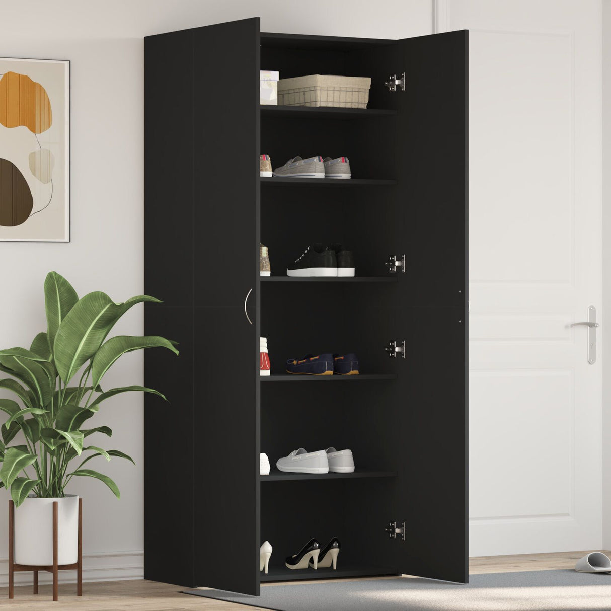 Shoe Cabinet 80X35,5X180 Cm Engineered Wood