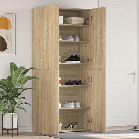 Shoe Cabinet 80X35,5X180 Cm Engineered Wood