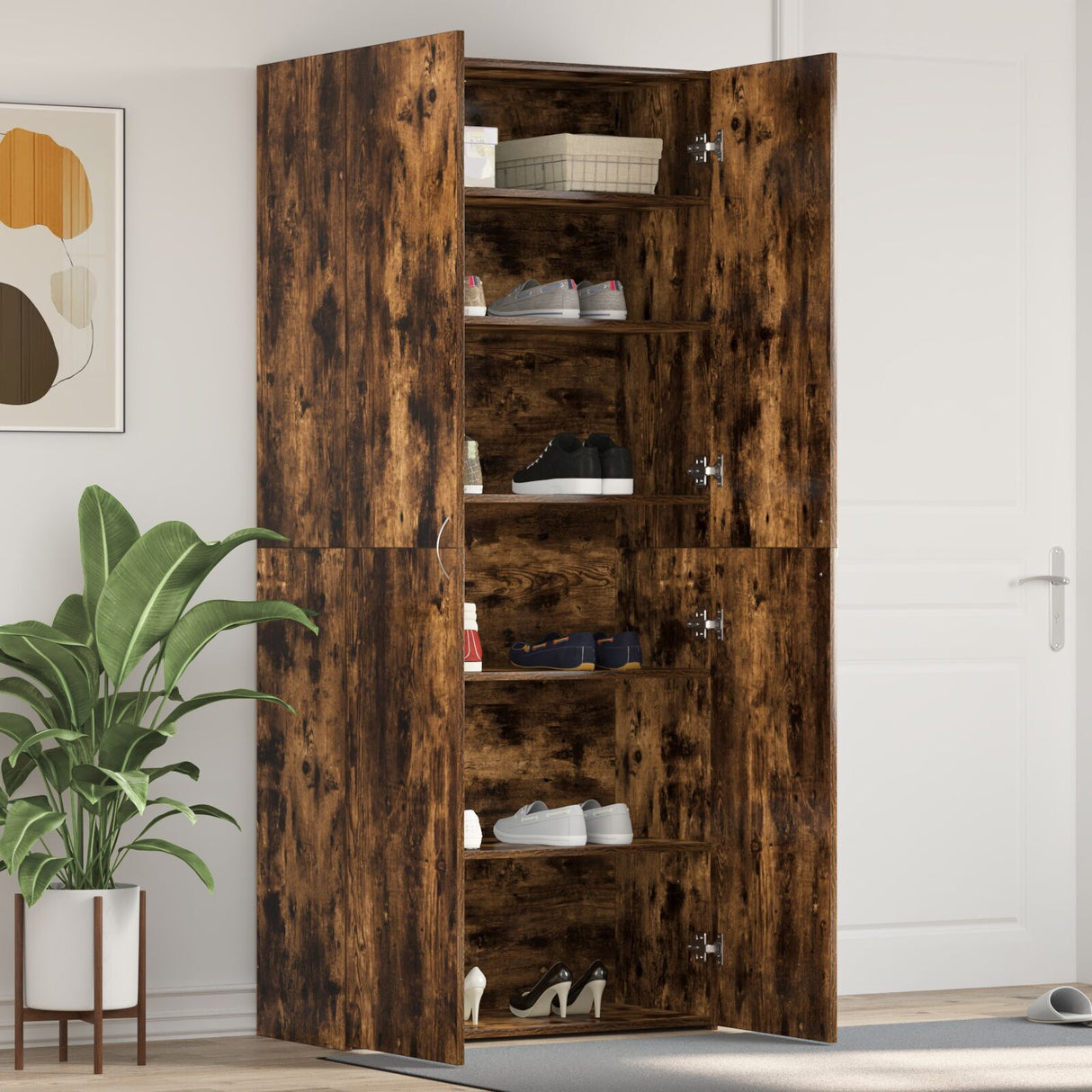 Shoe Cabinet 80X35,5X180 Cm Engineered Wood