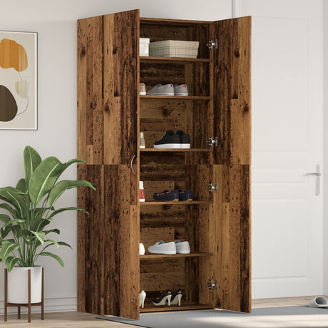 Shoe Cabinet 80X35,5X180 Cm Engineered Wood