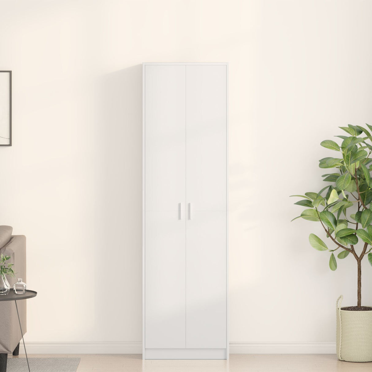 Wardrobe White 55X25X189 Cm Engineered Wood