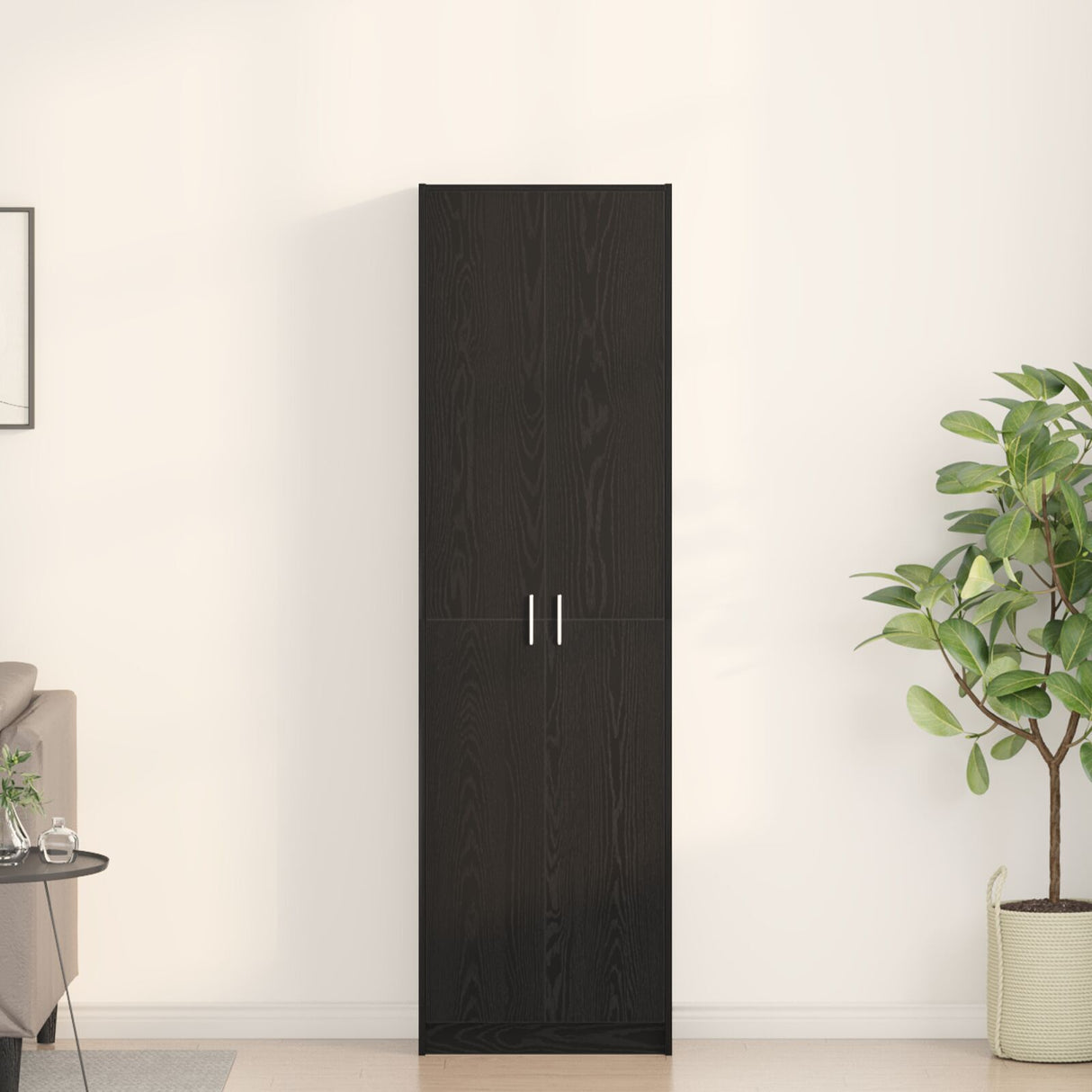 Wardrobe Black Oak 55X25X189 Cm Engineered Wood