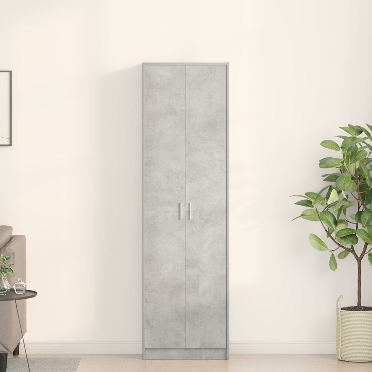 Wardrobe Concrete Grey 55X25X189 Cm Engineered Wood