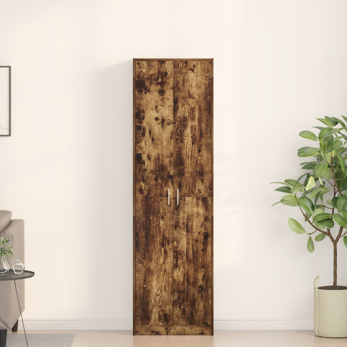 Wardrobe Smoked Oak 55X25X189 Cm Engineered Wood