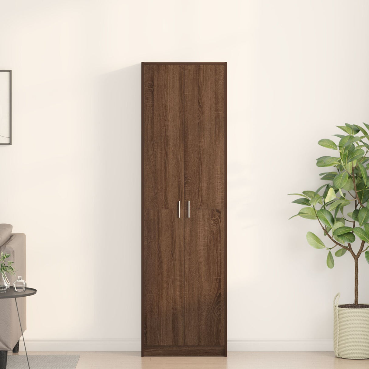 Wardrobe Brown Oak 55X25X189 Cm Engineered Wood