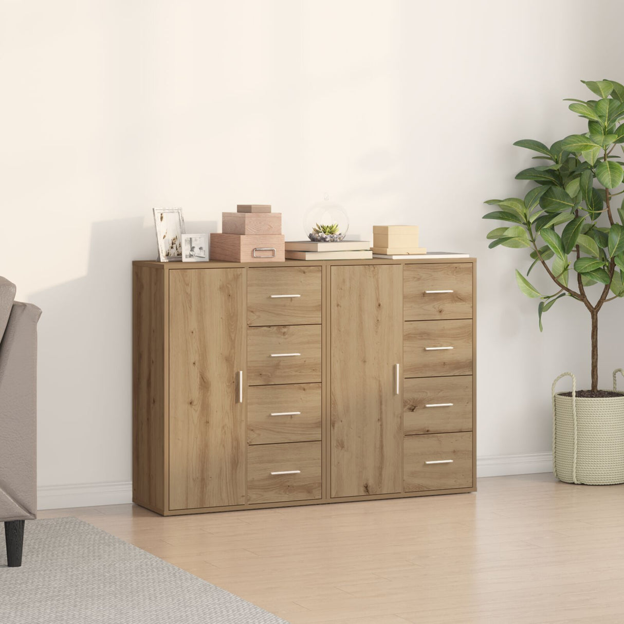 Sideboards 2 Pcs Artisan Oak 60X31X84 Cm Engineered Wood