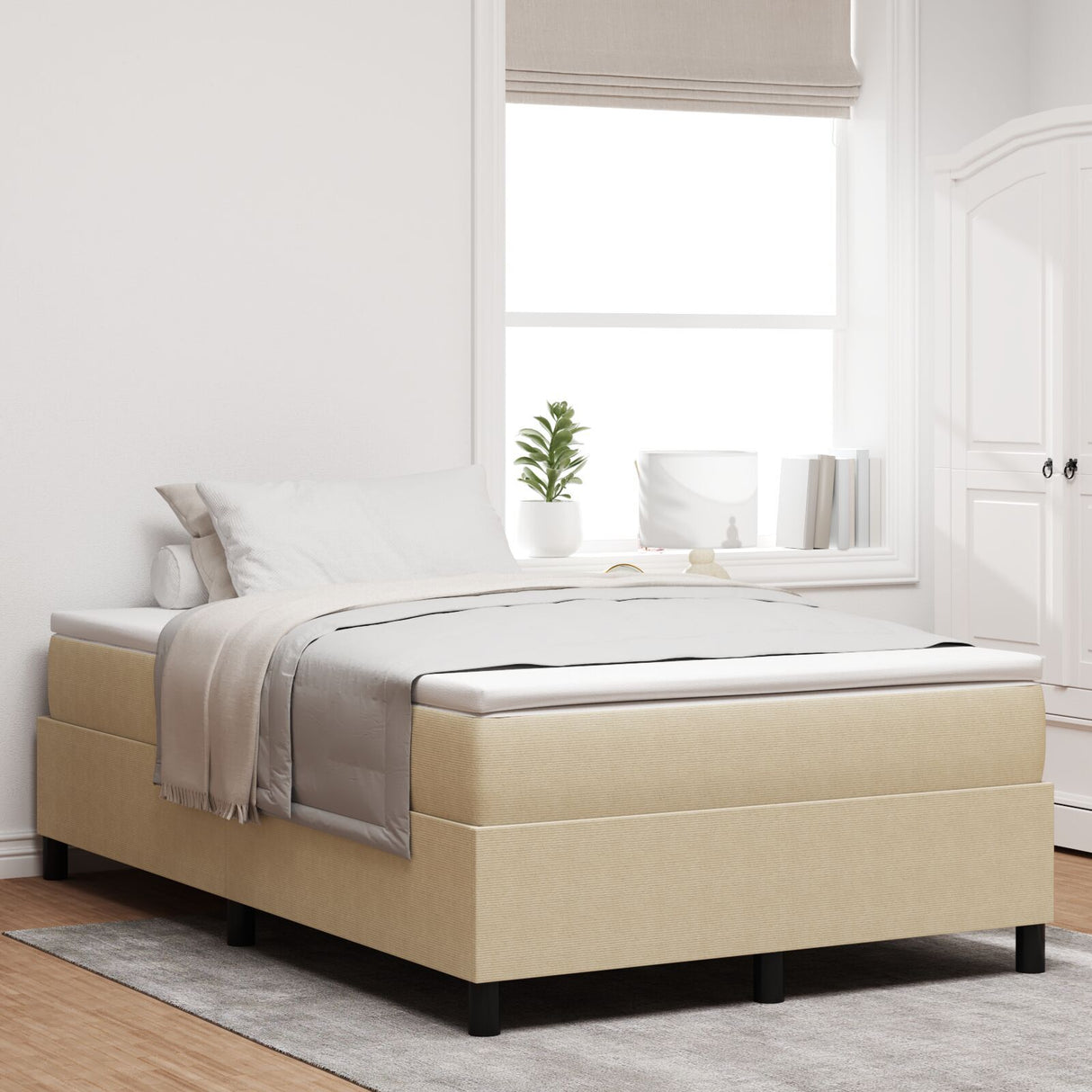 Box Spring Bed Corduroy Fabric