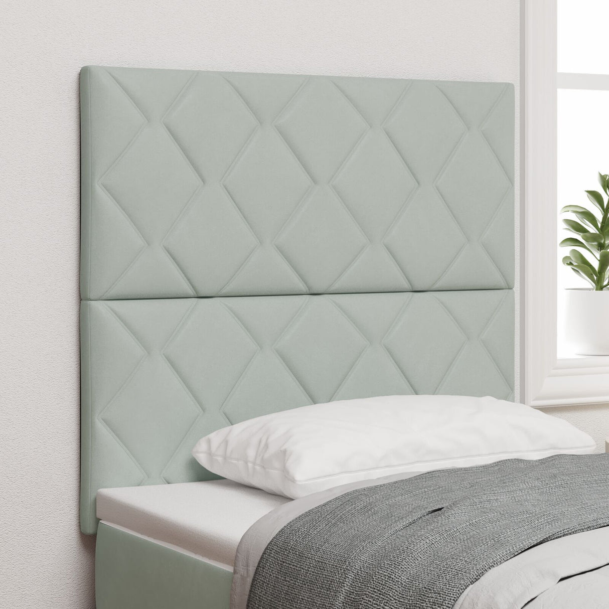 Headboard Diamond Blocks Design Velvet, Headboard Diamond Blocks Design 160 Cm Velvet