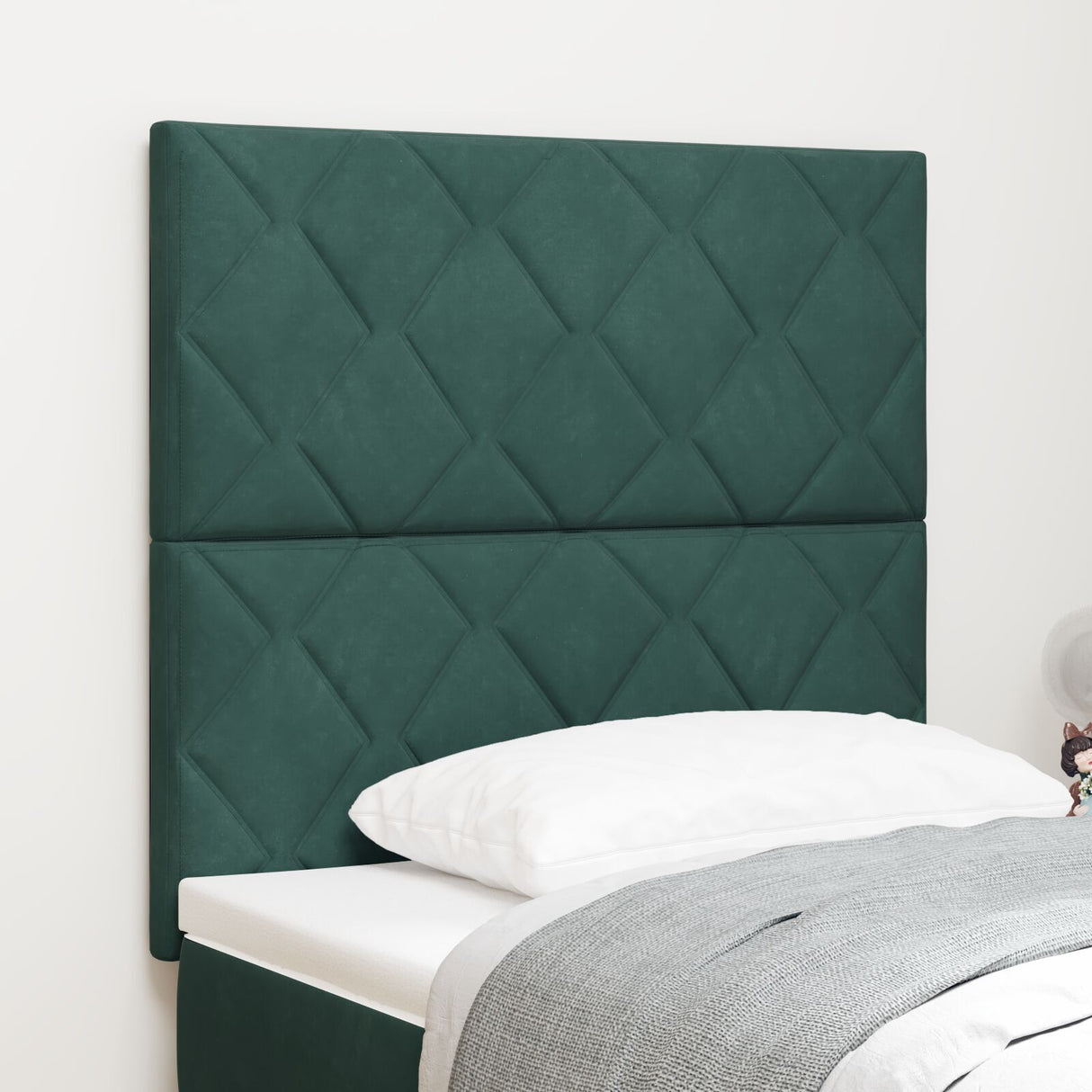 Headboard Diamond Blocks Design Velvet, Headboard Diamond Blocks Design 160 Cm Velvet