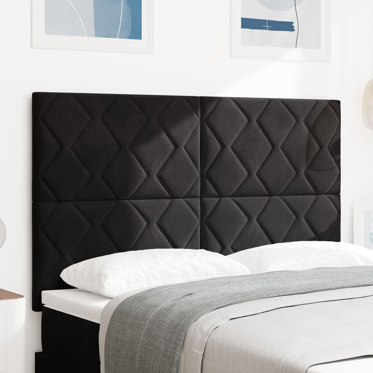 Headboard Diamond Blocks Design Velvet, Headboard Diamond Blocks Design 160 Cm Velvet