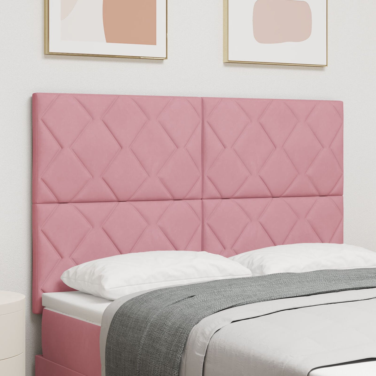 Headboard Diamond Blocks Design Velvet, Headboard Diamond Blocks Design 160 Cm Velvet