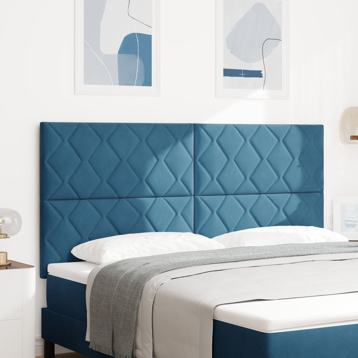 Headboard Diamond Blocks Design Velvet, Headboard Diamond Blocks Design 160 Cm Velvet