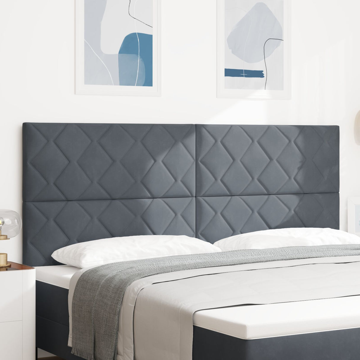 Headboard Diamond Blocks Design Velvet, Headboard Diamond Blocks Design 160 Cm Velvet