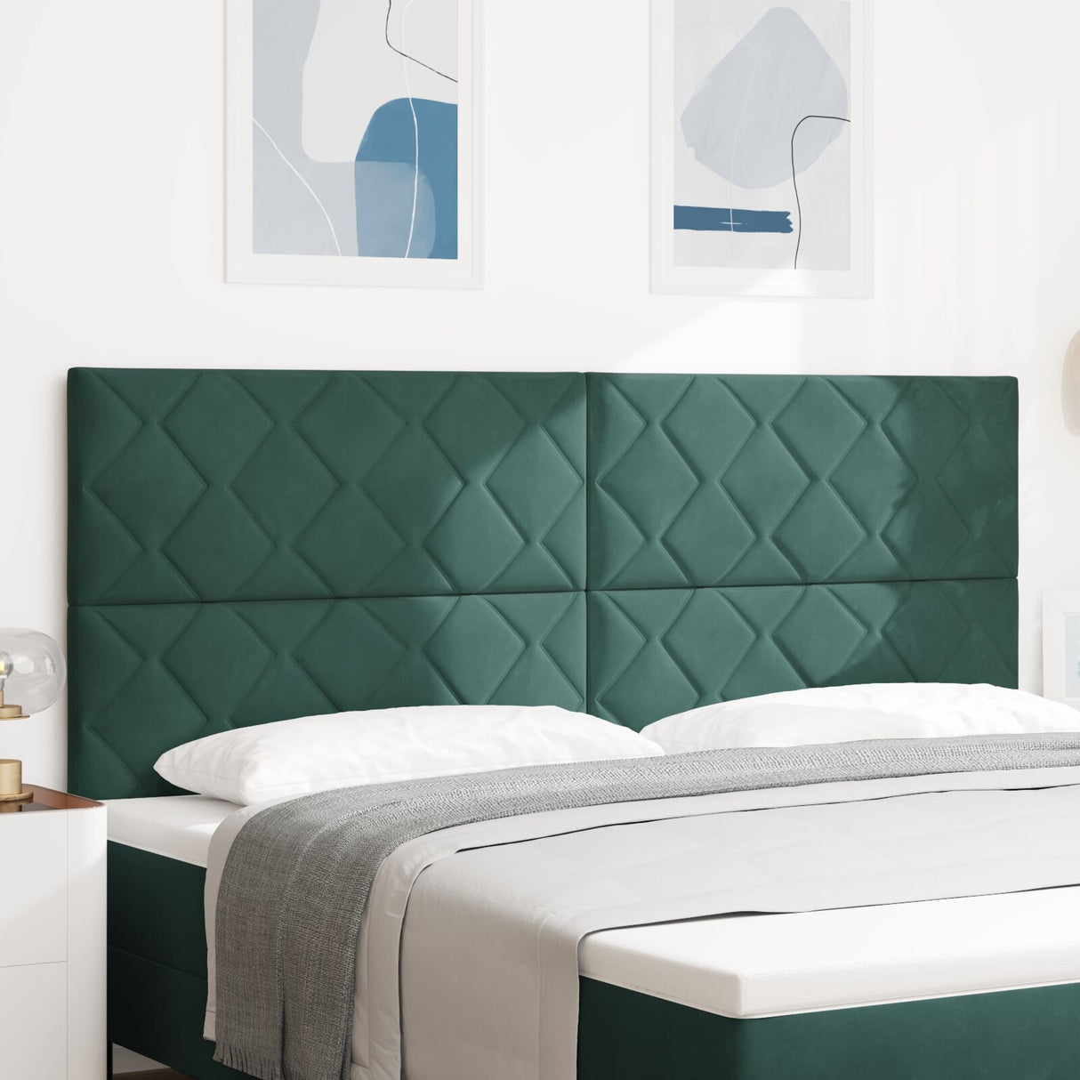 Headboard Diamond Blocks Design Velvet, Headboard Diamond Blocks Design 160 Cm Velvet