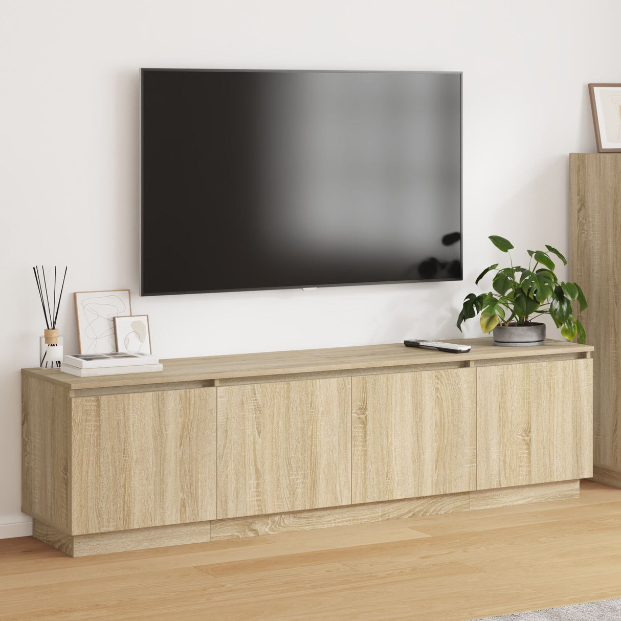 Tv Cabinet With Led 180X38X49 Cm Engineered Wood