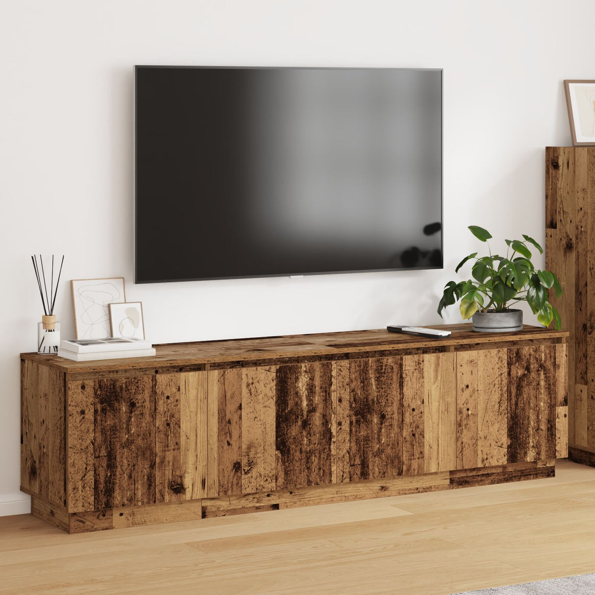 Tv Cabinet With Led 180X38X49 Cm Engineered Wood