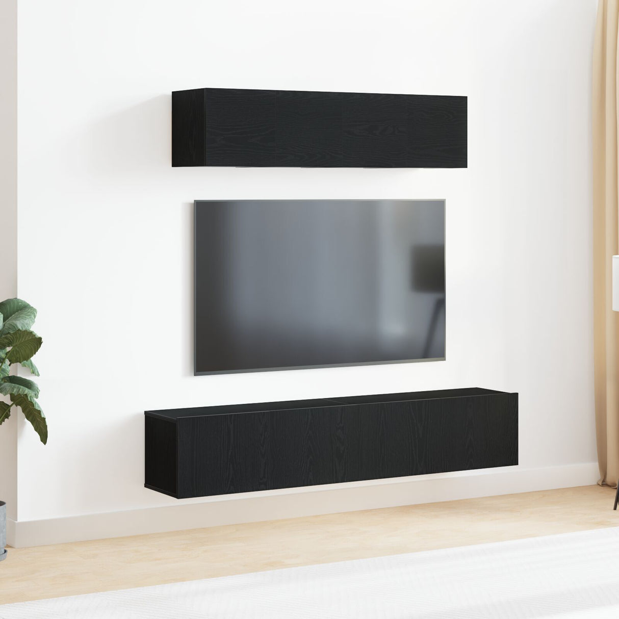 6 Piece Tv Cabinet Set Wall-Mounted Engineered Wood,  Tv Stand 80X30X30 Cm Made Of Engineered Wood,  Wall Mounted Tv Cabinets 2 Pcs 30.5X30X30 Cm