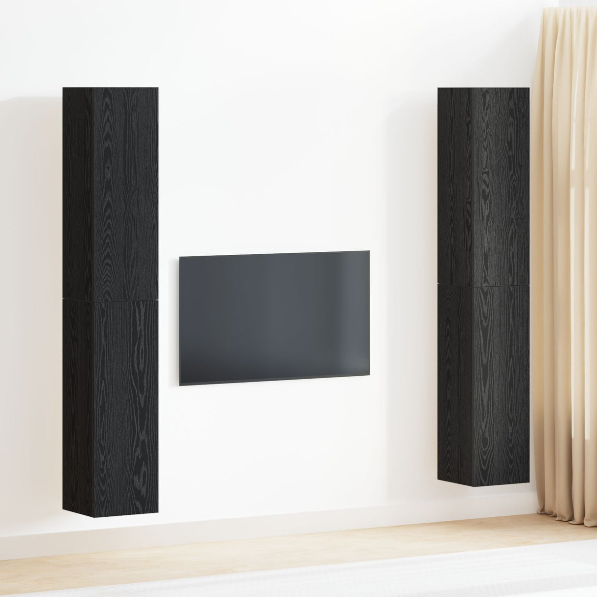 4 Piece Tv Cabinet Set 30.5X30X Engineered Wood,  Wall-Mounted Tv Cabinets - 2 Pcs , 30.5X30X, Made From Engineered Wood