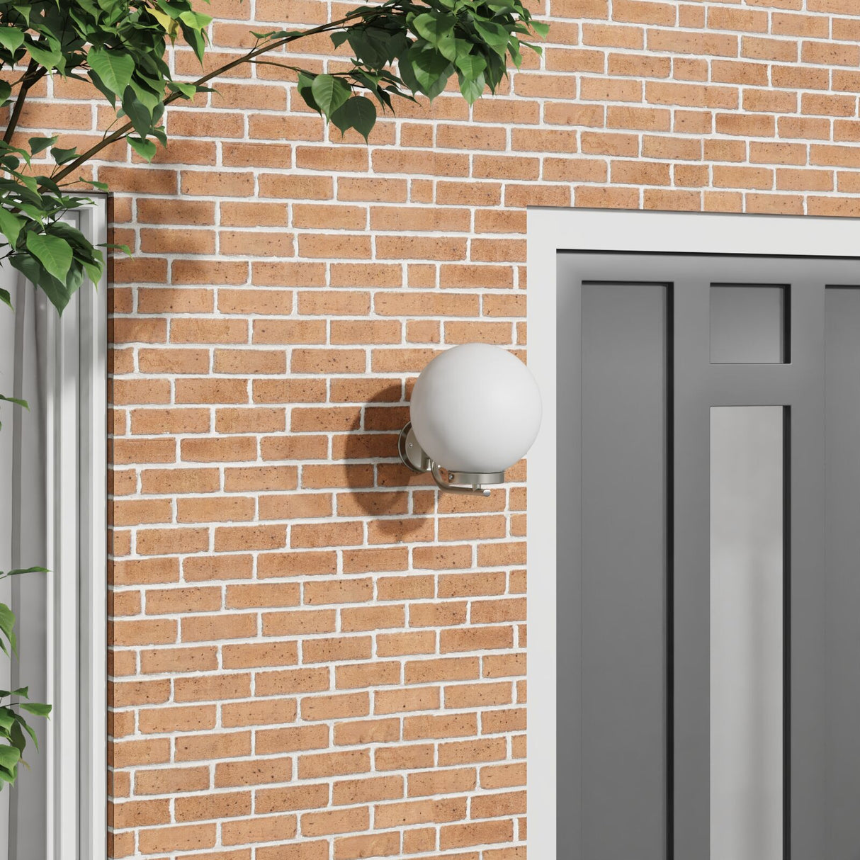 Outdoor Wall Light Silver Stainless Steel Ip44