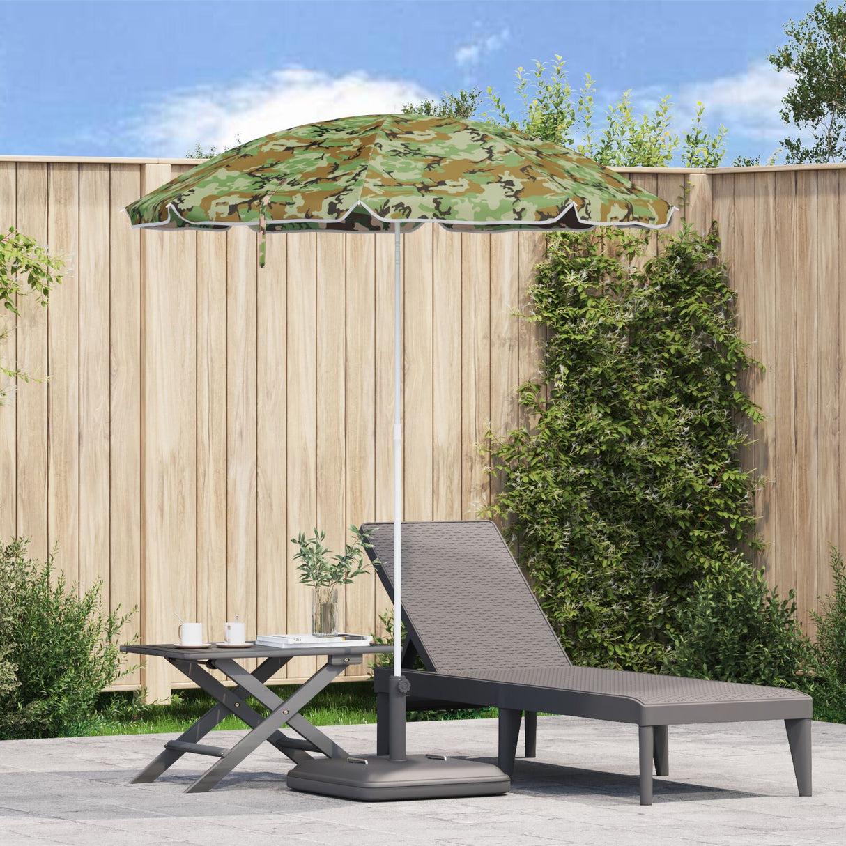 Beach Parasol With Aluminium Pole Camouflage 240 Cm