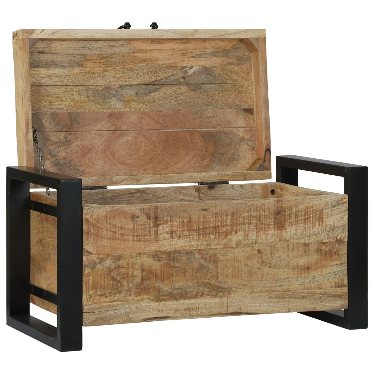 Storage Chests 40X30X30Cm Solid Mango Wood And Metal