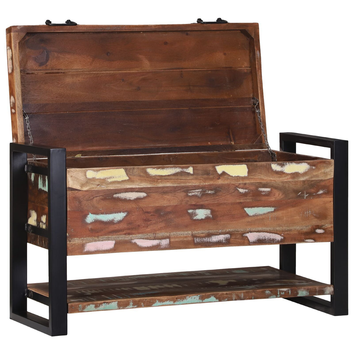 Storage Box 80X35X45 Cm Solid Rough Wood Mango