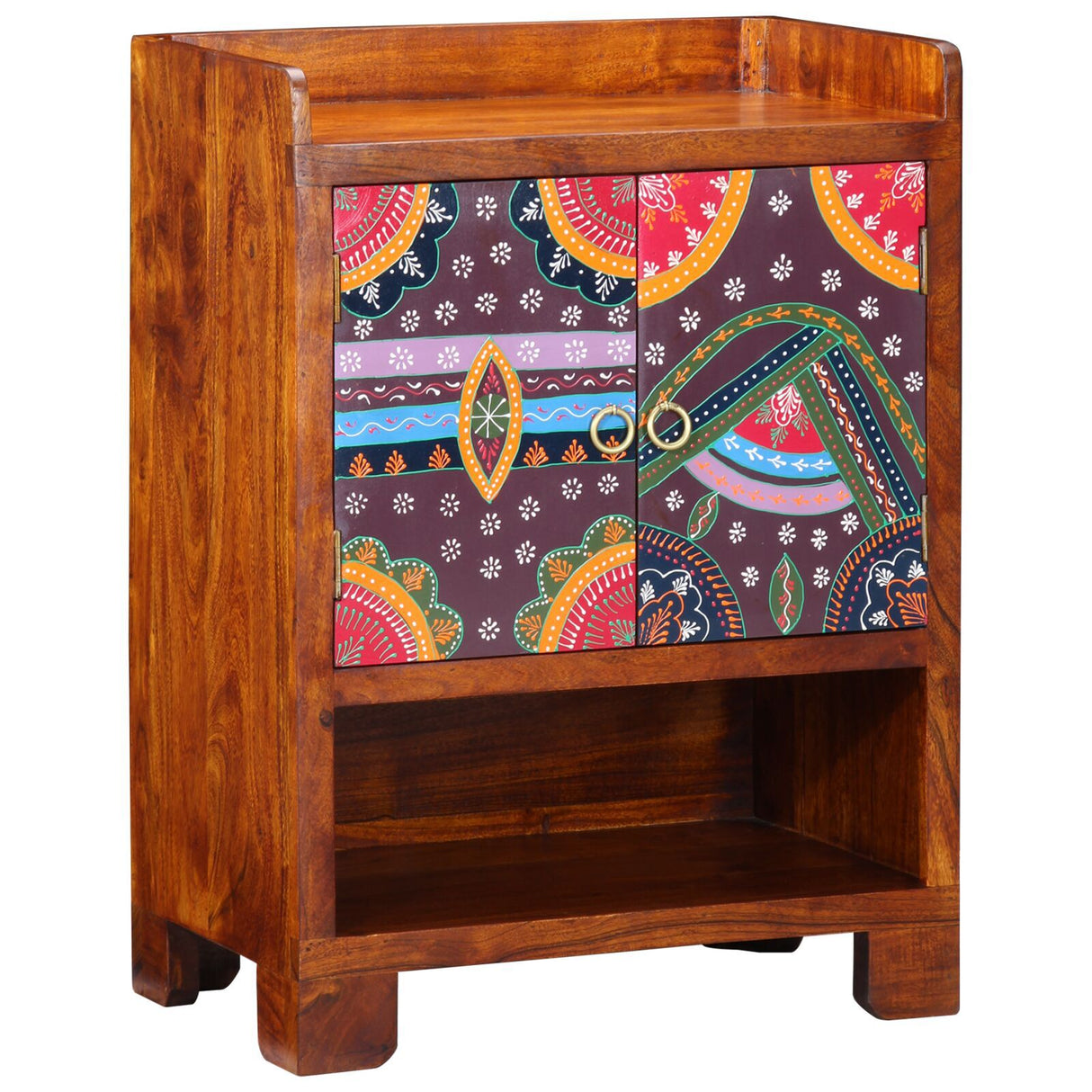 Shoe Cabinet 55X35X75 Cm Solid Wood Acacia