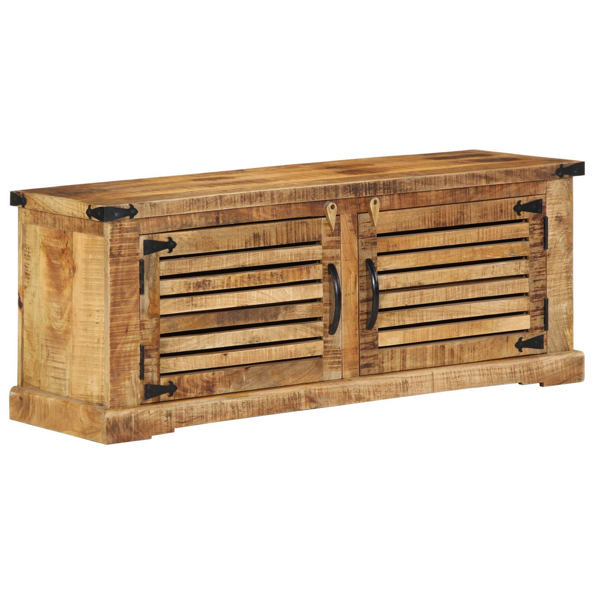 Shoe Bench 110X38X45 Cm Solid Wood Rough Mango