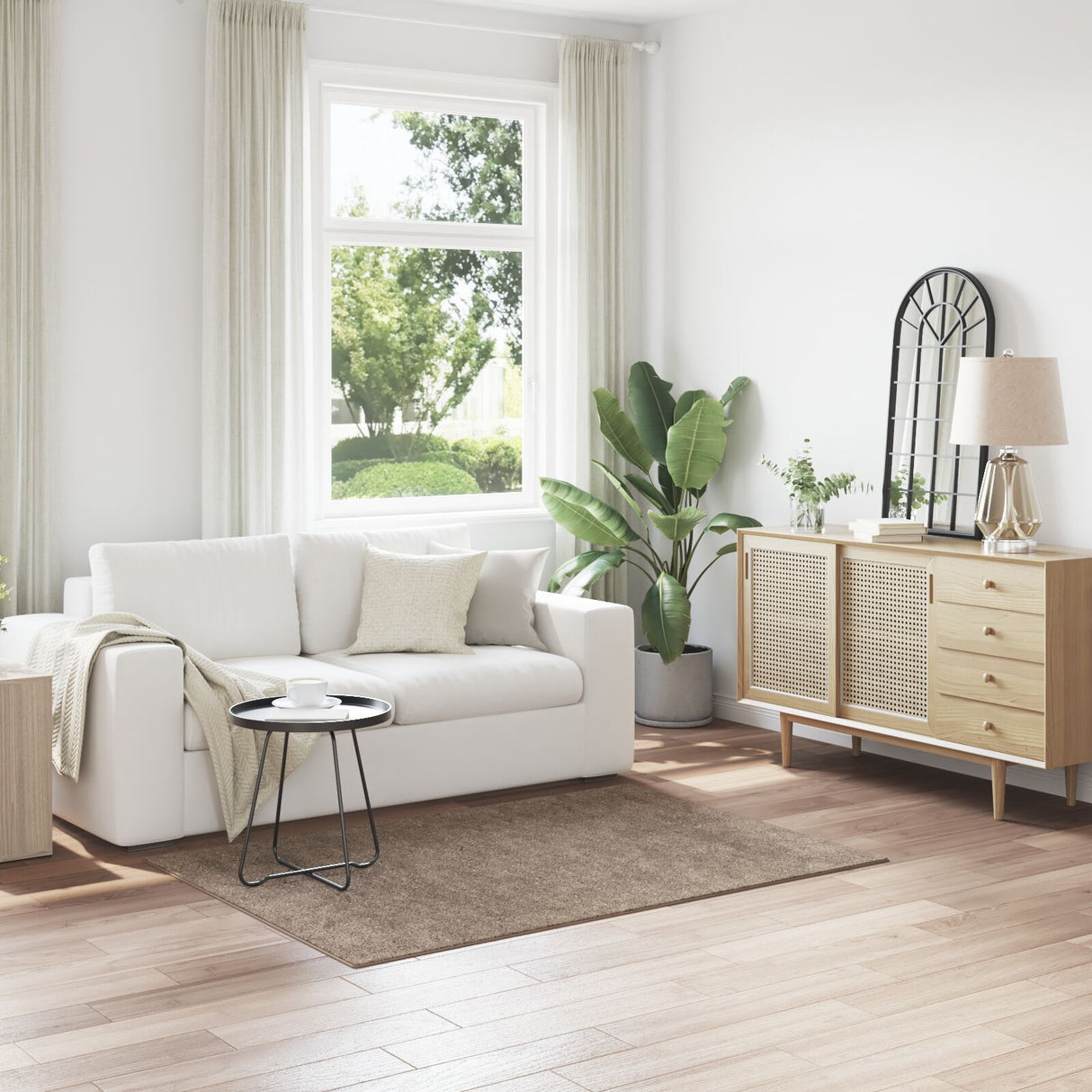 Shaggy Rug With Latex Backing Brown 120X170 Cm