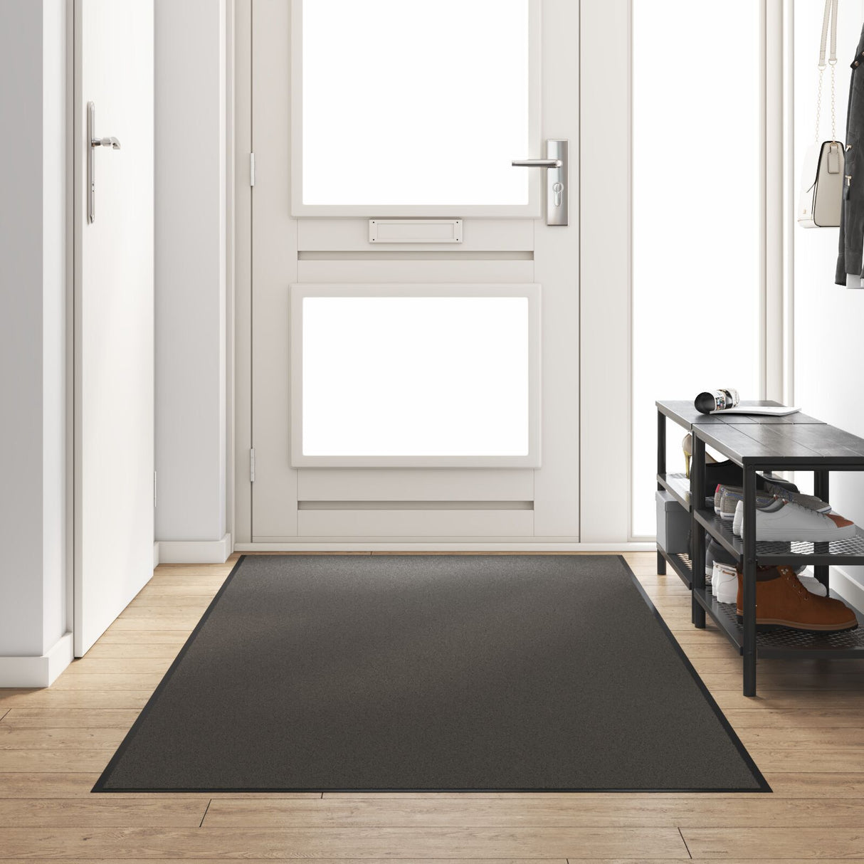 Washable Doormat In Anthracite - 120X250 Cm