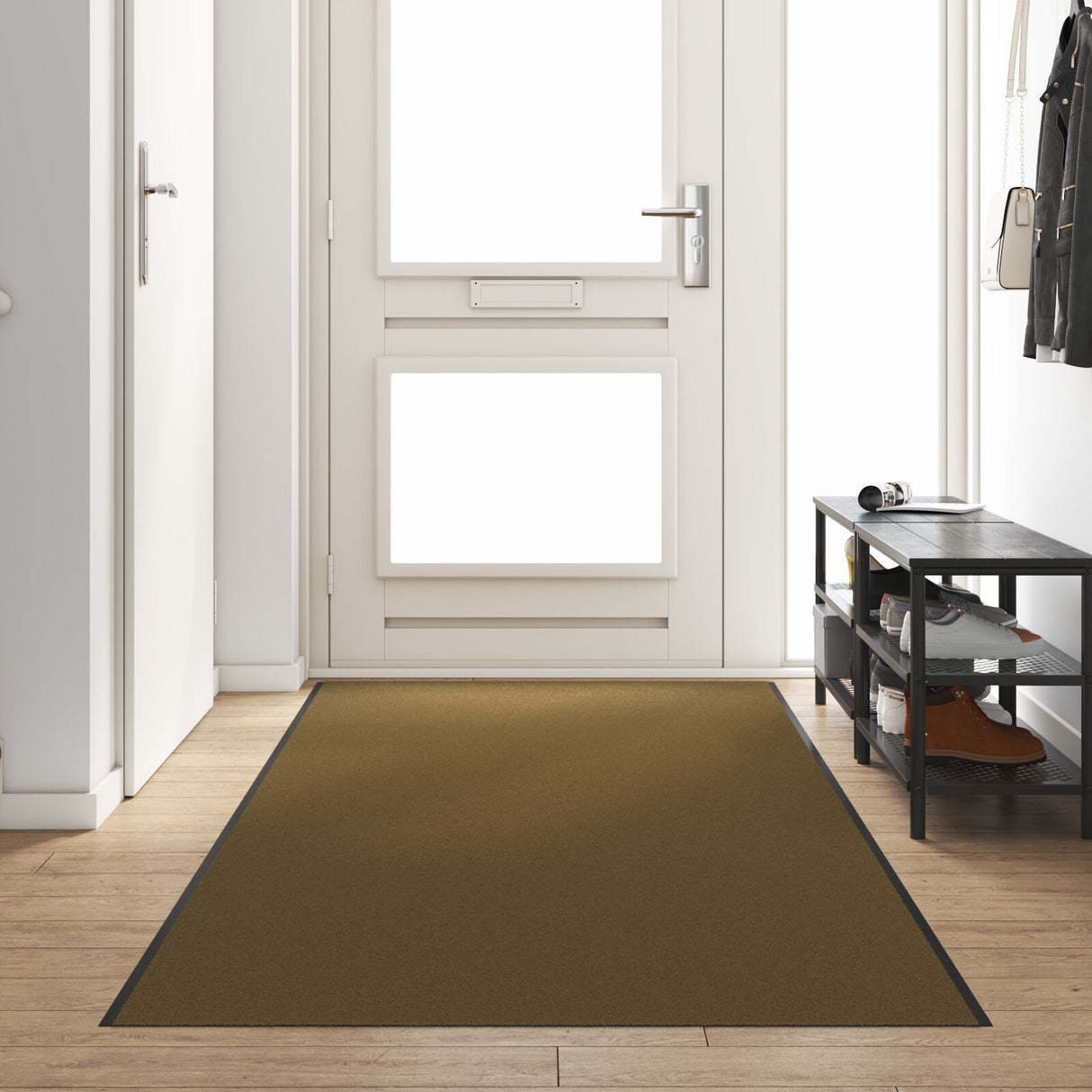 Washable Doormat In Brown, 120X350 Cm
