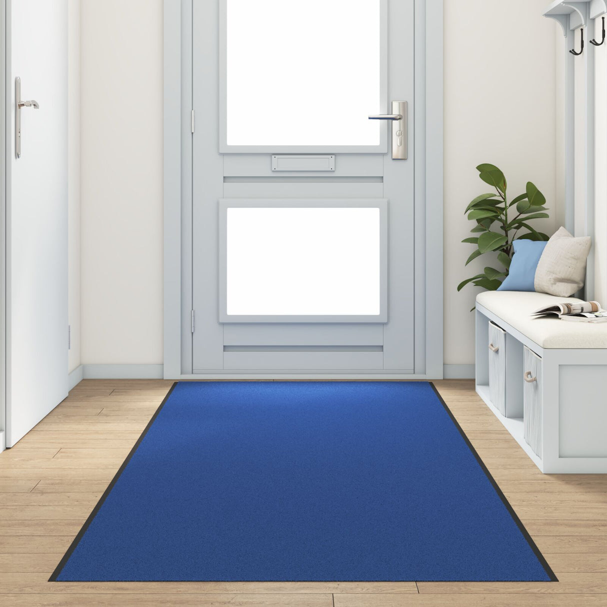 Washable Blue Doormat 120X350 Cm