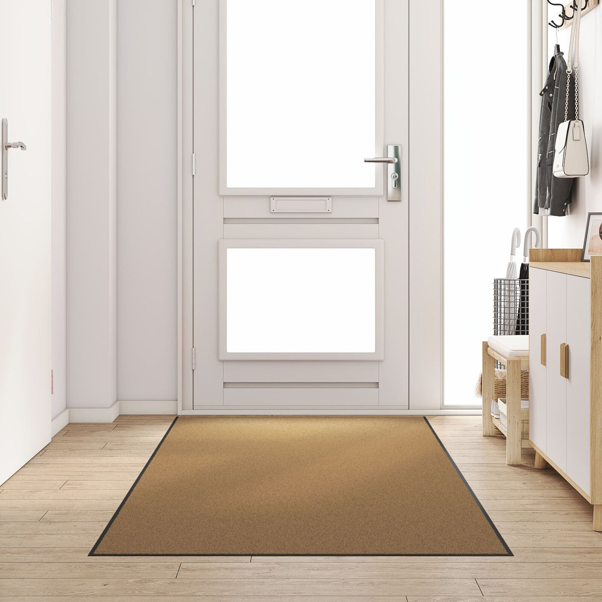 Washable Doormat Cream 120X300 Cm