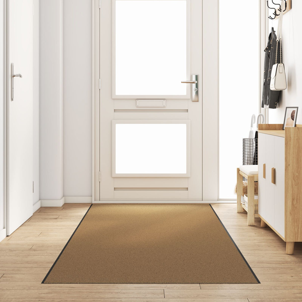 Washable Doormat In Cream, 120X350 Cm