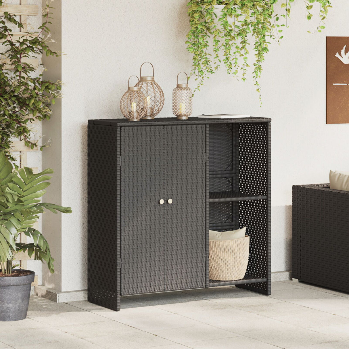 Storage Cabinet 100X36X102 Cm Rattan