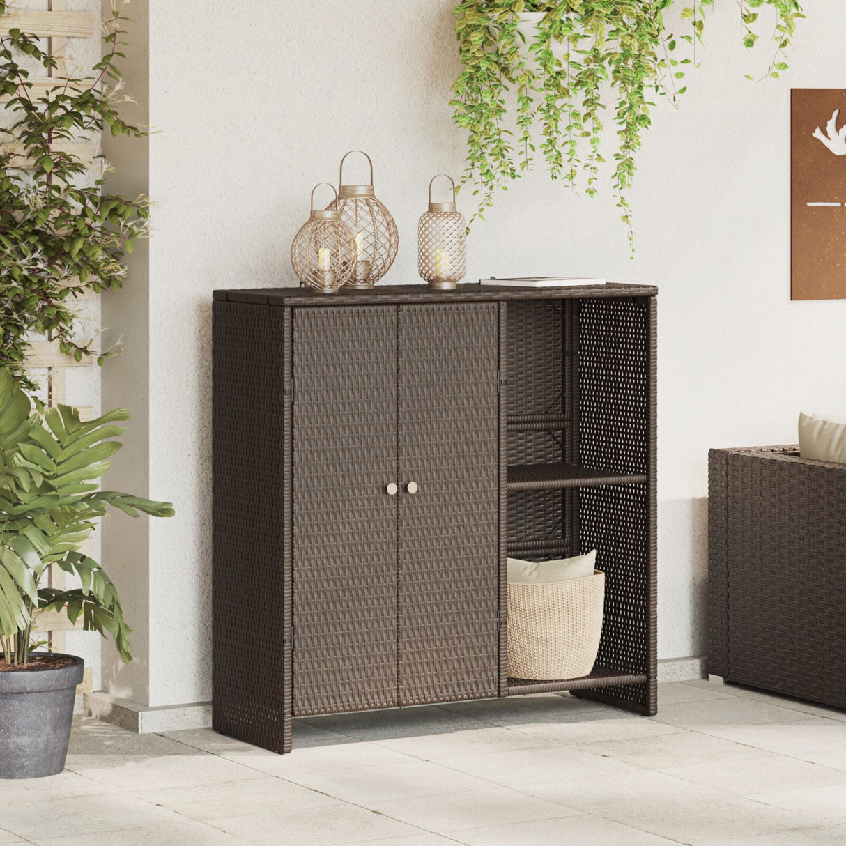 Storage Cabinet 100X36X102 Cm Rattan