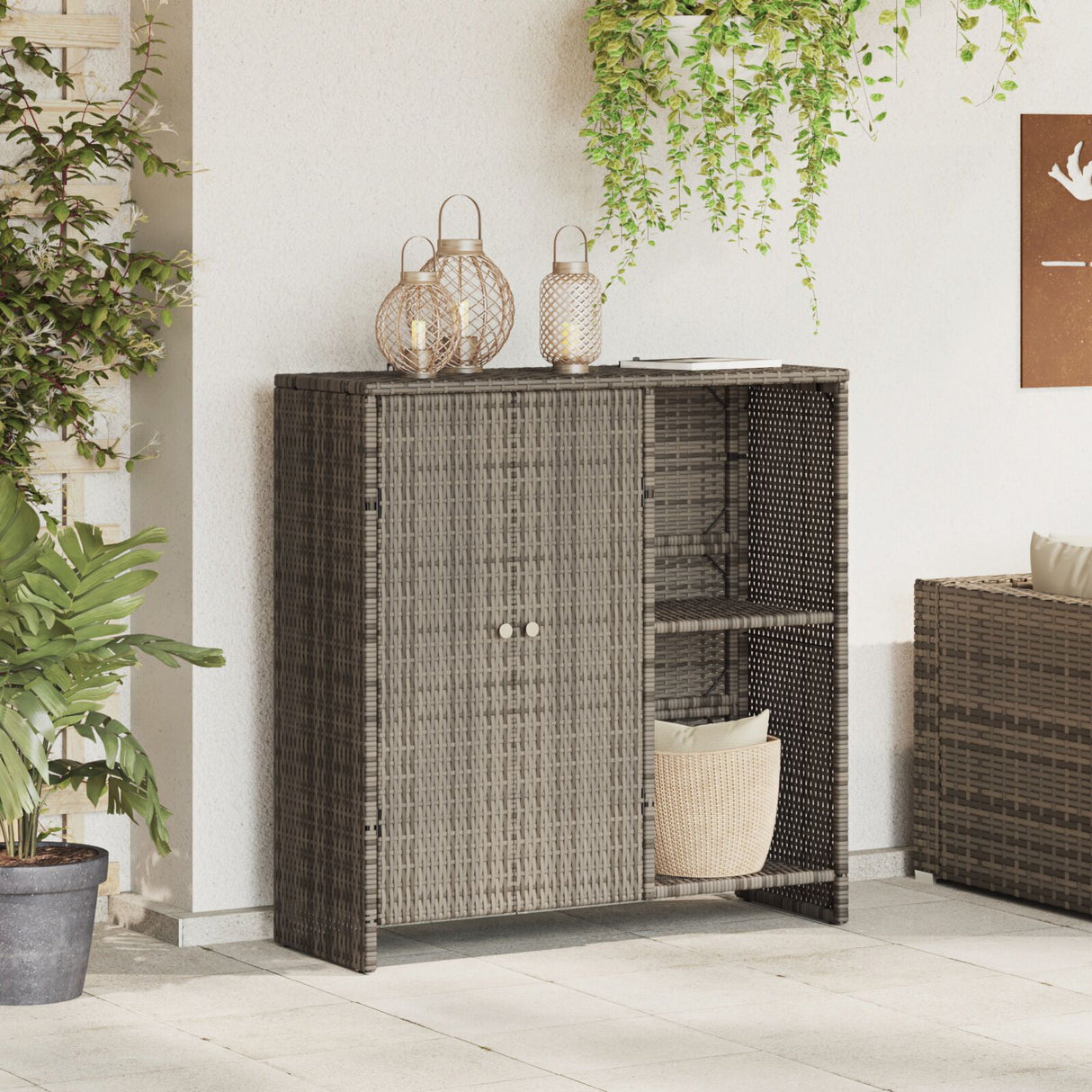 Storage Cabinet 100X36X102 Cm Rattan