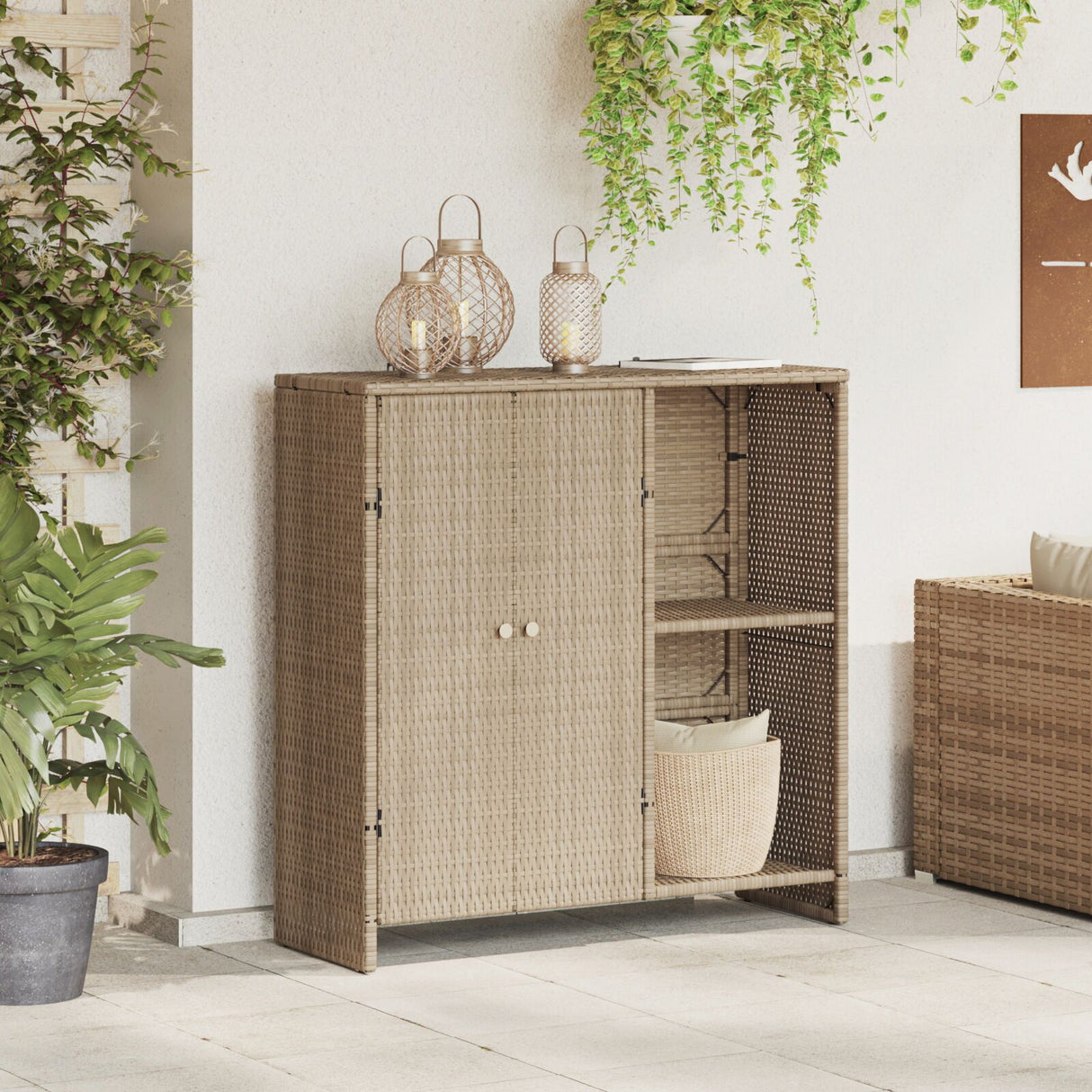 Storage Cabinet 100X36X102 Cm Rattan