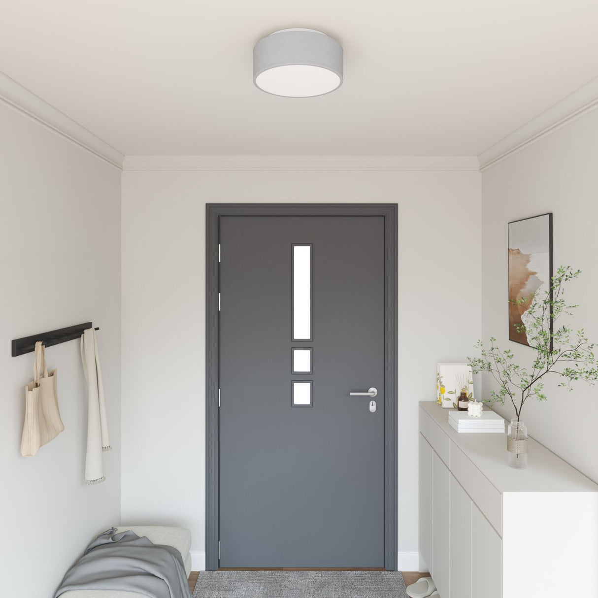 Ceiling Light - Fabric Flush Mount, 30 Cm E27