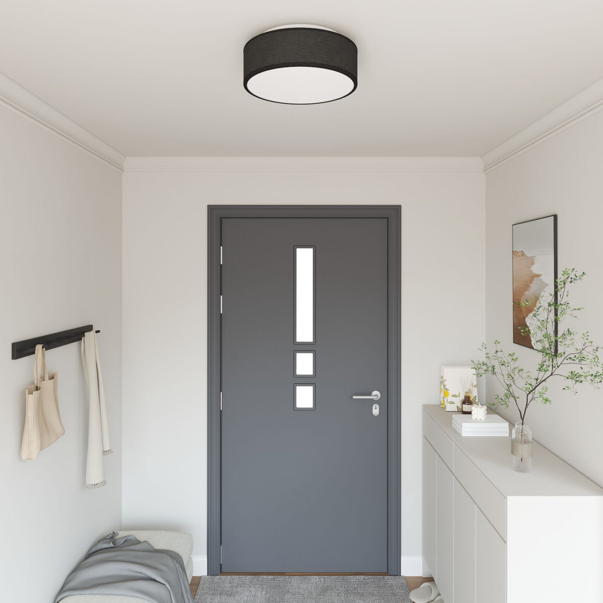 Ceiling Light - Fabric Flush Mount, 30 Cm E27