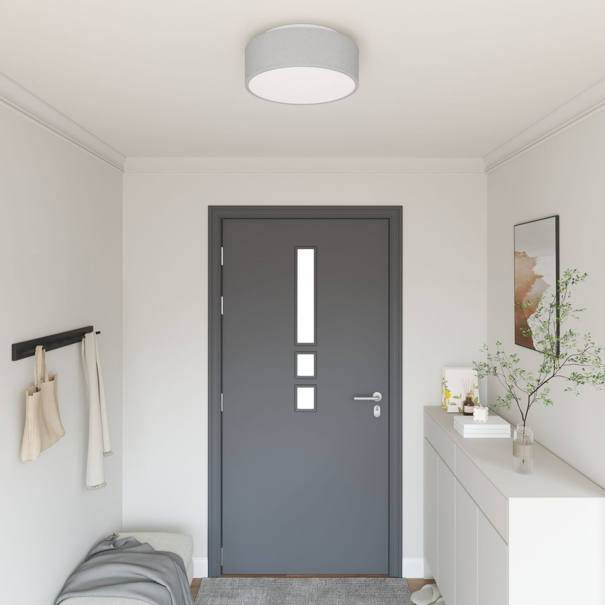 Ceiling Light - Fabric Flush Mount, 30 Cm E27