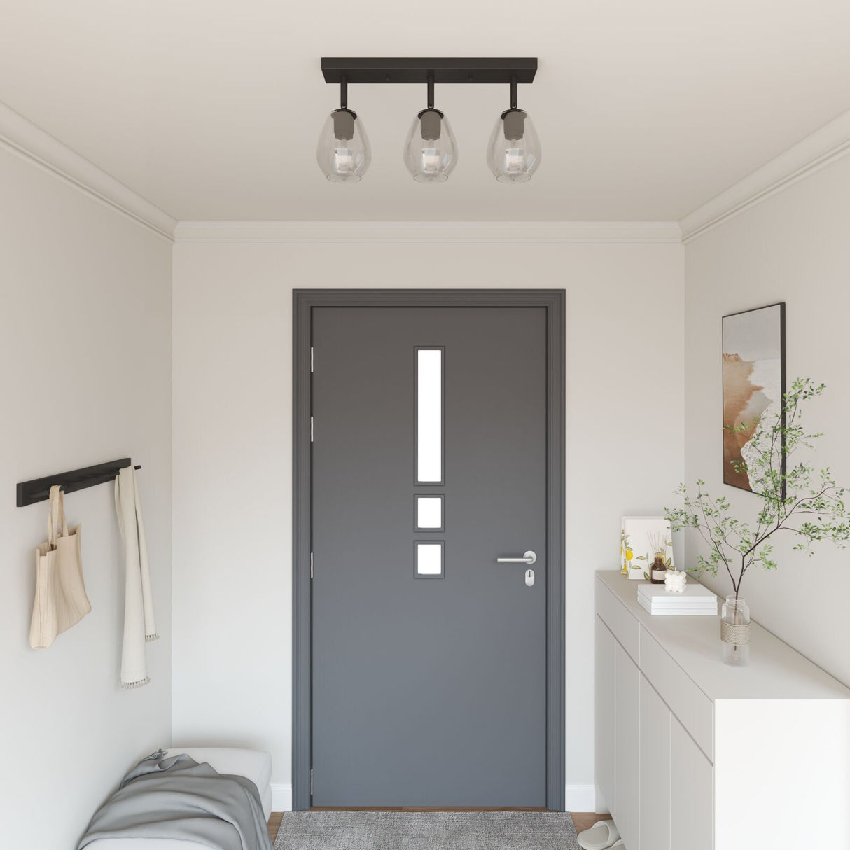 Ceiling Lights With Adjustable Glass Lampshade Anthracite E27