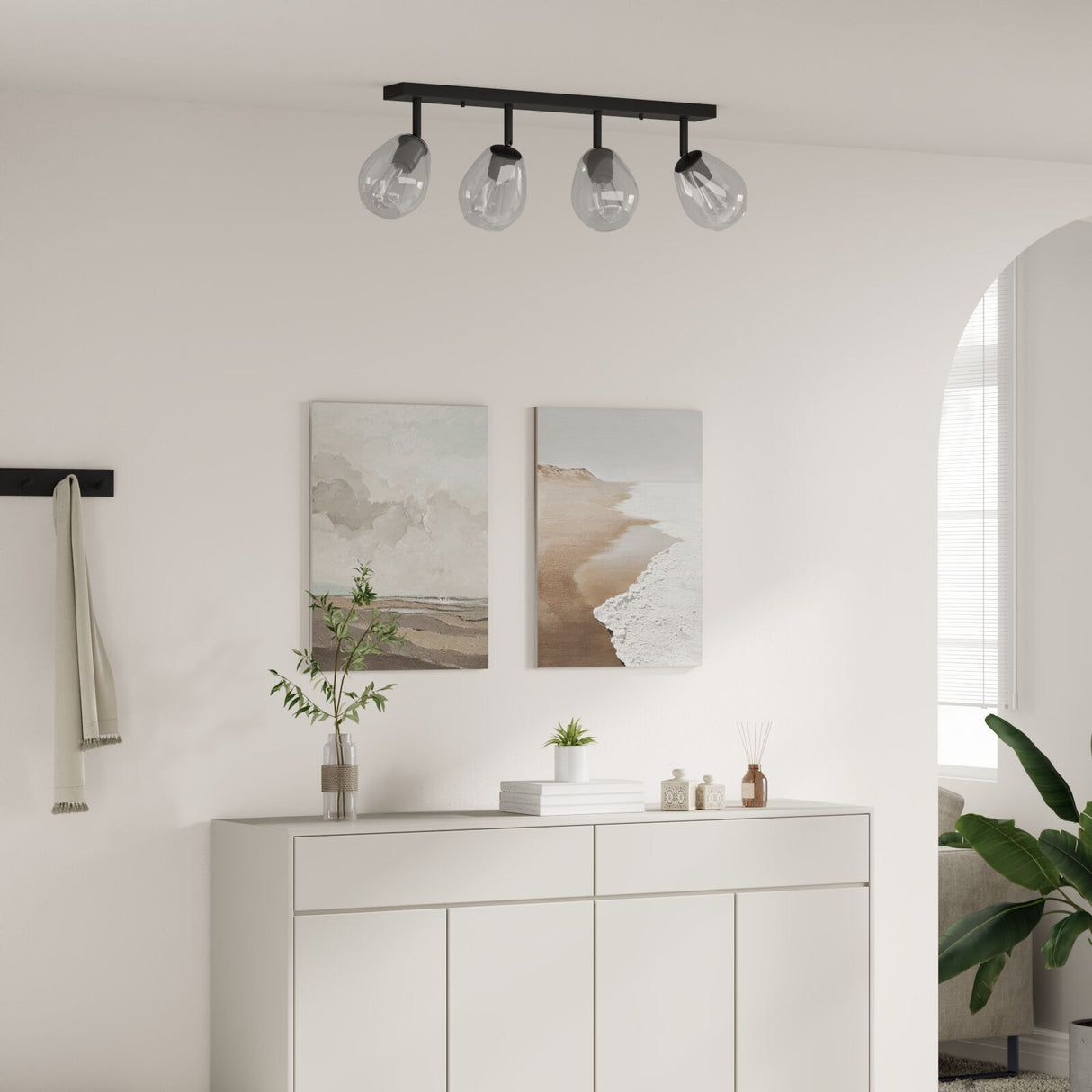 Ceiling Lights With Adjustable Glass Lampshade Anthracite E27