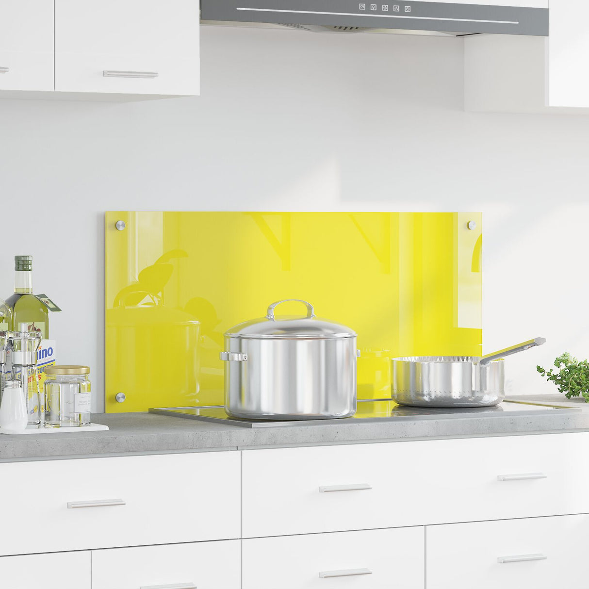 Kitchen Backsplash Yellow 90X40X0.6 Cm Tempered Glass