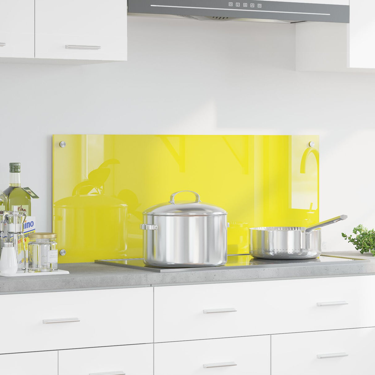 Kitchen Backsplash Yellow 100X40X0.6 Cm Tempered Glass