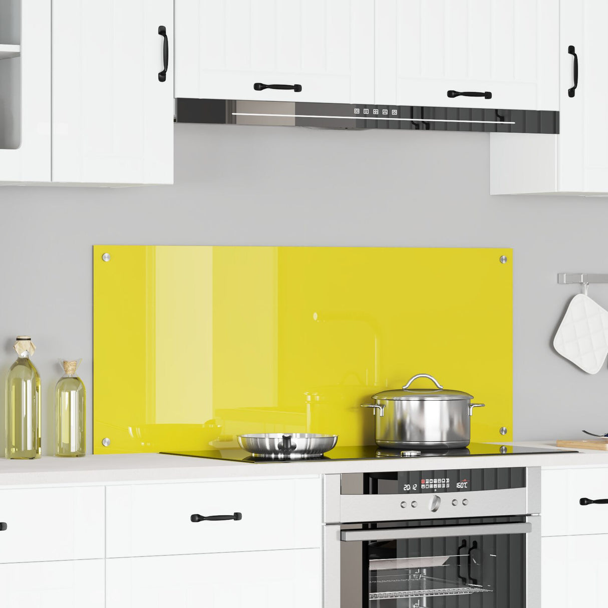 Kitchen Backsplash Yellow 120X50X0.6 Cm Tempered Glass