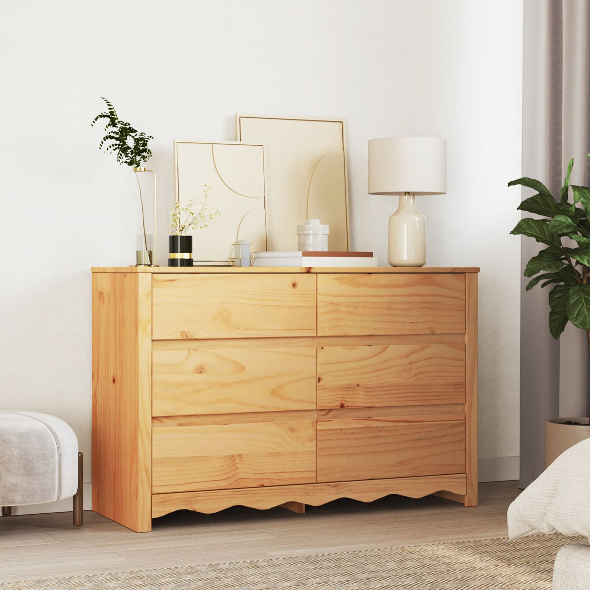 Chest Of Drawers "Drammen" 111X43X73,5 Cm Solid Wood Pine
